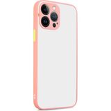 Kny Apple Iphone 13 Pro Max Kılıf Silikon Kenarlı Kamera Korumalı Hux Kapak - Pembe - İphone 13 Pro Max