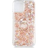 Kny Apple Iphone 13 Pro Max Kilif Sivili Simli Yuzuklu Milce Kapak Gold