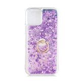 Kny Apple Iphone 13 Pro Max Kılıf Sıvılı Simli Yüzüklü Milce Kapak Mor