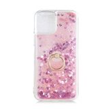 Kny Apple Iphone 13 Pro Max Kılıf Sıvılı Simli Yüzüklü Milce Kapak Pembe