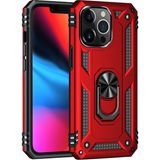 Kny Apple Iphone 13 Pro Max Kılıf Ultra Koruma Yüzüklü Manyetik Vega Kapak - Kırmızı - Apple İphone 13 Pro Max