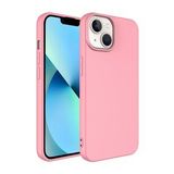 KNY Apple İphone 14 Kılıf İçi Süet Renkli Mara Lansman Silikon Pembe