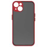 Kny Apple Iphone 14 Kilif Renkli Kenarli Buzlu Kamera Korumali Hux Kapak Kirmizi
