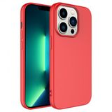 KNY Apple İphone 14 Pro Kılıf İçi Süet Renkli Mara Lansman Silikon Kırmızı