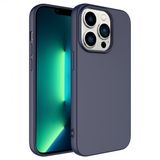 KNY Apple İphone 14 Pro Kılıf İçi Süet Renkli Mara Lansman Silikon Lacivert