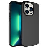KNY Apple İphone 14 Pro Max Kılıf İçi Süet Renkli Mara Lansman Silikon Siyah