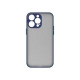 Kny Apple Iphone 14 Pro Max Kilif Renkli Kenarli Buzlu Kamera Korumali Hux Kapak Lacivert