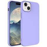 Kny Apple Iphone 15 Kilif Renkli Ici Suet Mara Lansman Silikon Mor