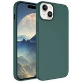 Kny Apple Iphone 15 Kilif Renkli Ici Suet Mara Lansman Silikon Yesil