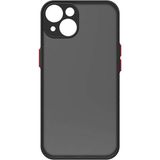 Kny Apple Iphone 15 Kilif Renkli Kenarli Buzlu Kamera Korumali Hux Kapak Siyah