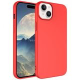 Kny Apple Iphone 15 Plus Kilif Renkli Ici Suet Mara Lansman Silikon Kirmizi