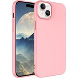 Kny Apple Iphone 15 Plus Kilif Renkli Ici Suet Mara Lansman Silikon Pembe