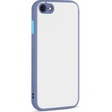 Kny Apple Iphone 7 Kılıf Renkli Kenarlı Kamera Korumalı Buzlu Hux Kapak - Mavi - İphone 7