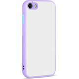 Kny Apple Iphone 7 Kılıf Renkli Kenarlı Kamera Korumalı Buzlu Hux Kapak - Mor - İphone 7