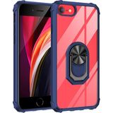 Kny Apple Iphone 7 Kılıf Silikon Kenarlı Renkli Yüzüklü Manyetik Mola Kapak - Lacivert - İphone 7