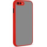 Kny Apple Iphone 7 Plus Kılıf Renkli Kenarlı Kamera Korumalı Buzlu Hux Kapak - Kırmızı - iPhone 7 Plus
