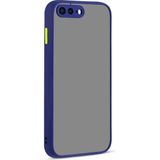 Kny Apple Iphone 7 Plus Kılıf Renkli Kenarlı Kamera Korumalı Buzlu Hux Kapak - Lacivert - iPhone 7 Plus