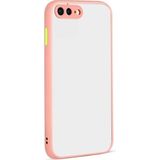 Kny Apple Iphone 7 Plus Kılıf Renkli Kenarlı Kamera Korumalı Buzlu Hux Kapak - Pembe - iPhone 7 Plus