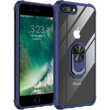 Kny Apple Iphone 7 Plus Kılıf Silikon Kenarlı Renkli Yüzüklü Manyetik Mola Kapak - Lacivert - iPhone 7 Plus