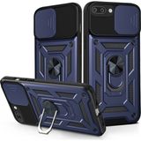 Kny Apple Iphone 7 Plus Kılıf Ultra Korumalı Yüzüklü Manyetik Sürgülü Vega Kapak - Lacivert - Apple iPhone 7 Plus