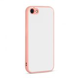 KNY Apple İphone 8 Kılıf Renkli Kenarlı Kamera Korumalı Buzlu Hux Kapak Pembe