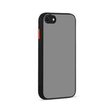 KNY Apple İphone 8 Kılıf Renkli Kenarlı Kamera Korumalı Buzlu Hux Kapak Siyah