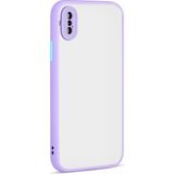 Kny Apple Iphone X-Xs Kılıf Renkli Kenarlı Kamera Korumalı Buzlu Hux Kapak - Mor - iPhone X/XS