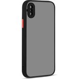 Kny Apple Iphone X-Xs Kılıf Renkli Kenarlı Kamera Korumalı Buzlu Hux Kapak - Siyah - iPhone X/XS