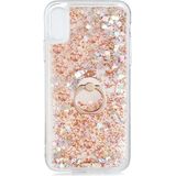 Kny Apple Iphone X-Xs Kilif Simli Sivili Kalpli Yuzuklu Milce Kapak Gold