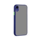 KNY Apple İphone XR Kılıf Renkli Kenarlı Kamera Korumalı Buzlu Hux Kapak Lacivert