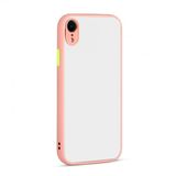 KNY Apple İphone XR Kılıf Renkli Kenarlı Kamera Korumalı Buzlu Hux Kapak Pembe