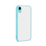 KNY Apple İphone XR Kılıf Renkli Kenarlı Kamera Korumalı Buzlu Hux Kapak Turkuaz