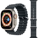 Kny Apple Watch Ultra 49 mm Için Krd-75 Renkli Silikon Kayış-Kordon - Antrasit