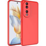 Kny Huawei Honor 90 Kilif Kamera Korumali Renkli Ici Suet Mara Lansman Silikon Kirmizi