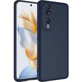 Kny Huawei Honor 90 Kilif Kamera Korumali Renkli Ici Suet Mara Lansman Silikon Lacivert