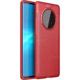 KNY Huawei Mate 40 Pro Kılıf Deri Desenli Lux Niss Silikon Kırmızı