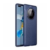 KNY Huawei Mate 40 Pro Kılıf Deri Desenli Lux Niss Silikon Lacivert
