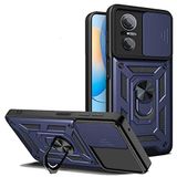 KNY Huawei Nova 9 SE Kılıf Ultra Korumalı Yüzüklü Manyetik Sürgülü Vega Kapak Lacivert