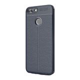 Kny Huawei P Smart Deri Desenli Lux Niss Silikon Lacivert Kılıf