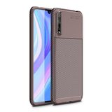 KNY Huawei P Smart Karbon Desenli Lux Negro Silikon Kahverengi Kılıf