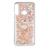 Kny Huawei P40 Lite E Kilif Sivili Kalpli Yuzuklu Manyetik Milce Kapak Gold
