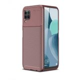 KNY Huawei P40 Lite Kılıf Karbon Desenli Lux Negro Silikon Kahverengi