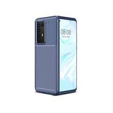 KNY Huawei P40 Pro Kılıf Karbon Desenli Lux Negro Silikon Lacivert