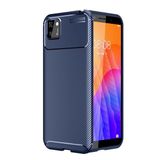KNY Huawei Y5P Kılıf Karbon Desenli Lux Negro Silikon Lacivert