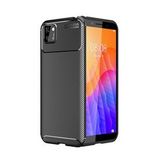 KNY Huawei Y5P Kılıf Karbon Desenli Lux Negro Silikon Siyah