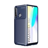 KNY Huawei Y6P Kılıf Karbon Desenli Lux Negro Silikon Lacivert