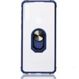 Kny Huawei Y6S Kılıf Silikon Kenarlı Yüzüklü Manyetik Mola Kapak - Lacivert - Y6S 2019