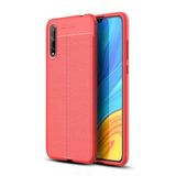 KNY Huawei Y8P Kılıf Deri Desenli Lux Niss Silikon Kırmızı