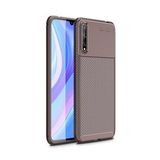 KNY Huawei Y8P Kılıf Karbon Desenli Lux Negro Silikon Kahverengi