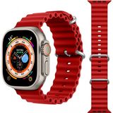 KNY KRD-75 Apple Watch Ultra Kırmızı 49 mm İçin Renkli Silikon Kayış